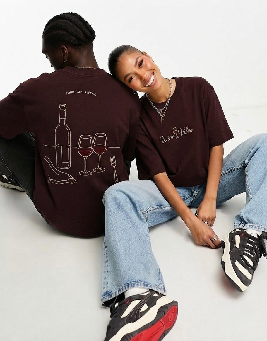 Wine Vibes Oversized T-shirt