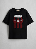 AURA- Embroidered oversized tshirt